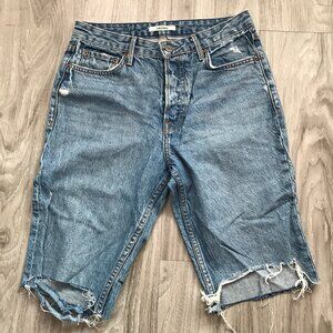 GRLFRND Womens Blue Jean Shorts Distressed  27